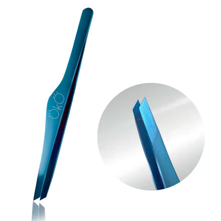 Пінцет для брів OKO Blue Magic Premium, скошений