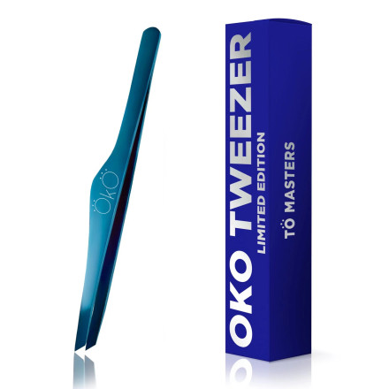 Пінцет для брів OKO Blue Magic Premium, скошений