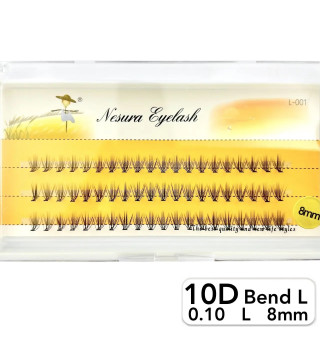 Nesura 10D eyelashes, L curve, length 8 mm, thickness 0,10 (premium)