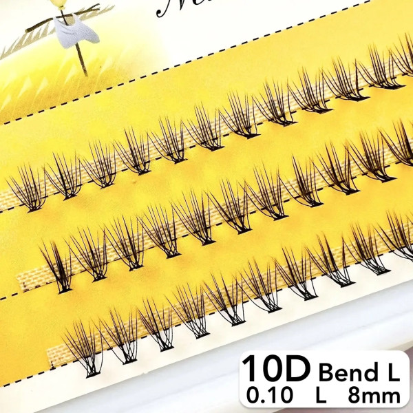 Nesura 10D eyelashes, L curve, length 8 mm, thickness 0,10 (premium)