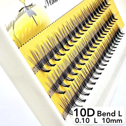 Nesura 10D eyelashes, L curve, length 10 mm, thickness 0,10 (premium)