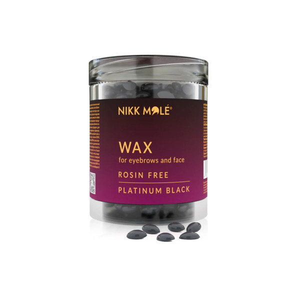 Wax in granules for eyebrows and face Nikk Mole Platinum Black, 100 g