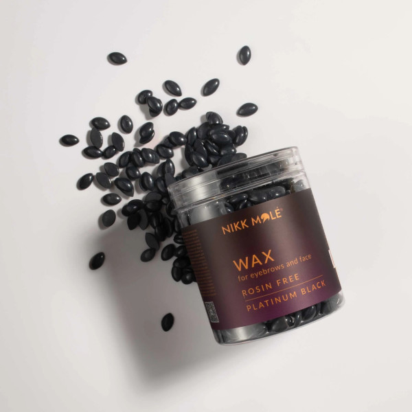 Wax in granules for eyebrows and face Nikk Mole Platinum Black, 100 g