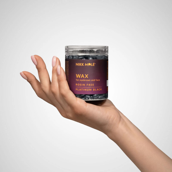 Wax in granules for eyebrows and face Nikk Mole Platinum Black, 100 g