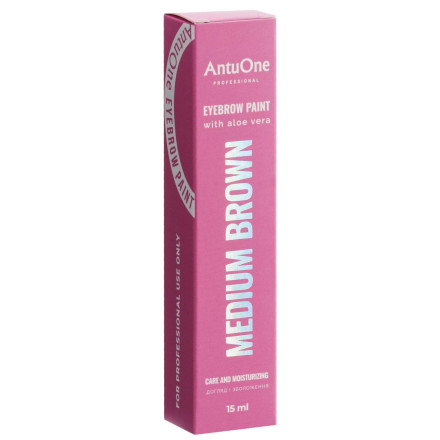 Краска для бровей с алоэ вера AntuOne Medium Brown, 15 мл