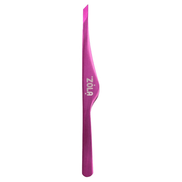 Пинцет профессиональный для бровей ZOLA PINK (скошенный)