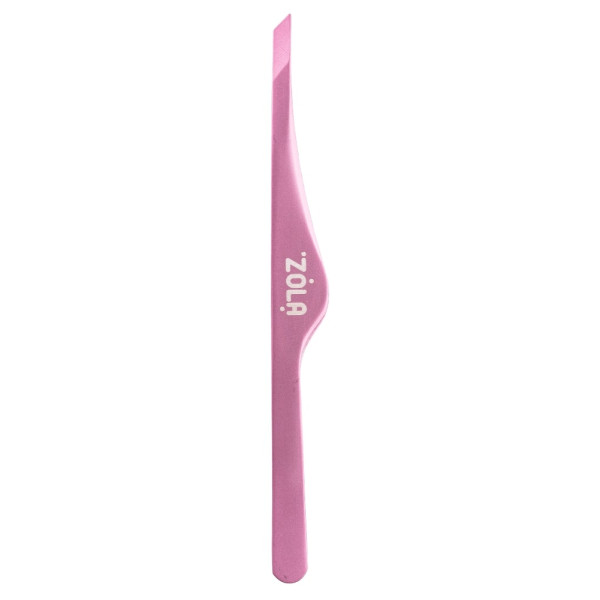 Пинцет профессиональный для бровей ZOLA LIGHT PINK (скошенный)
