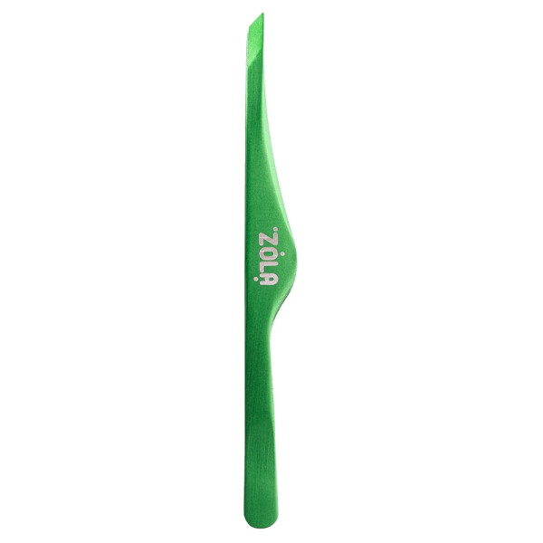 Professional tweezers for eyebrows ZOLA GREEN (bevelled)