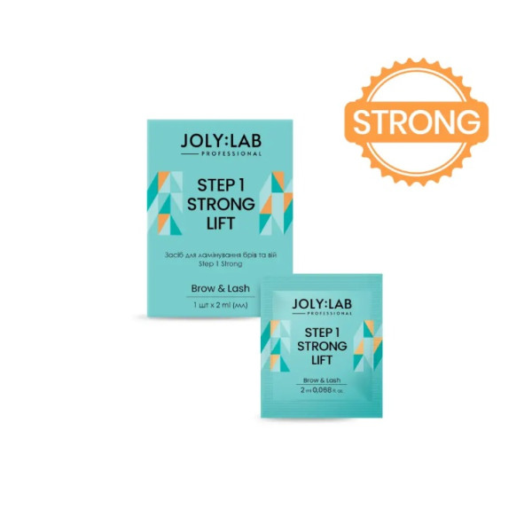 Состав для ламинирования бровей и ресниц JolyLab Strong Step №1, 2 мл
