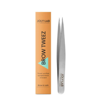 JolyLab eyebrow tweezers with a pointed tip