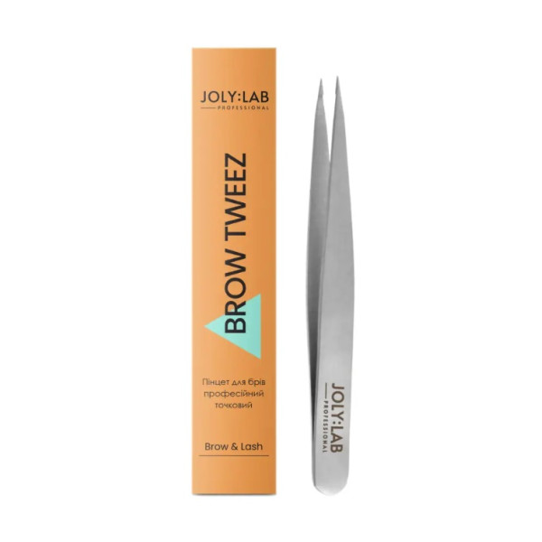 JolyLab eyebrow tweezers with a pointed tip