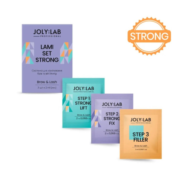 JolyLab Strong eyebrow and eyelash lamination system 3 steps in one set, 2*3 ml