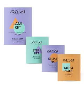 Система для ламинирования бровей и ресниц JolyLab 3 шага в одном наборе, 2*3 мл