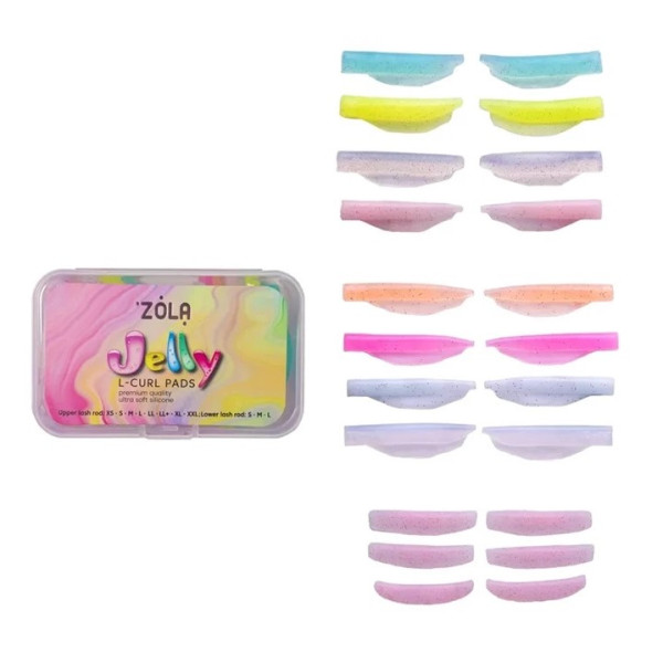 Валики для ламинирования верхних и нижних ресниц ZOLA Jelly L-Curl