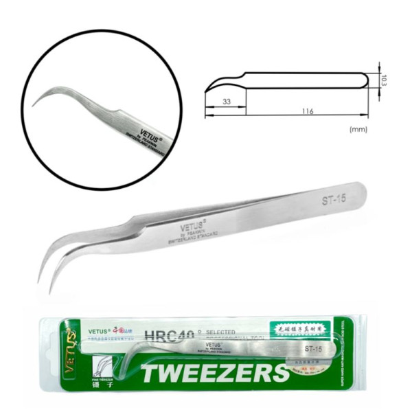 Vetus ST-15 tweezers (curved)