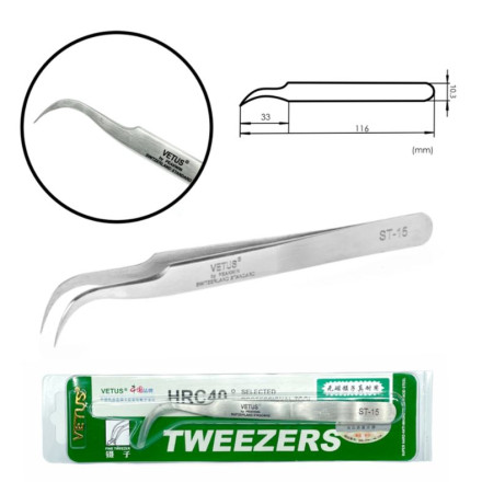 Vetus ST-15 tweezers (curved)