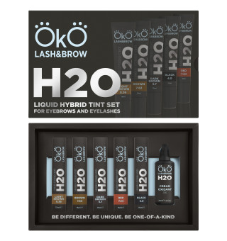 Набір фарби для брів та вій OKO Liquid Hybrid Tint SET H2O з окисником