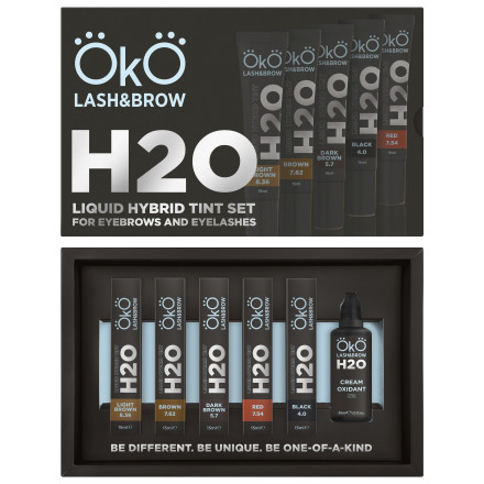 Набор краски для бровей и ресниц OKO Liquid Hybrid Tint SET H2O с окислителем