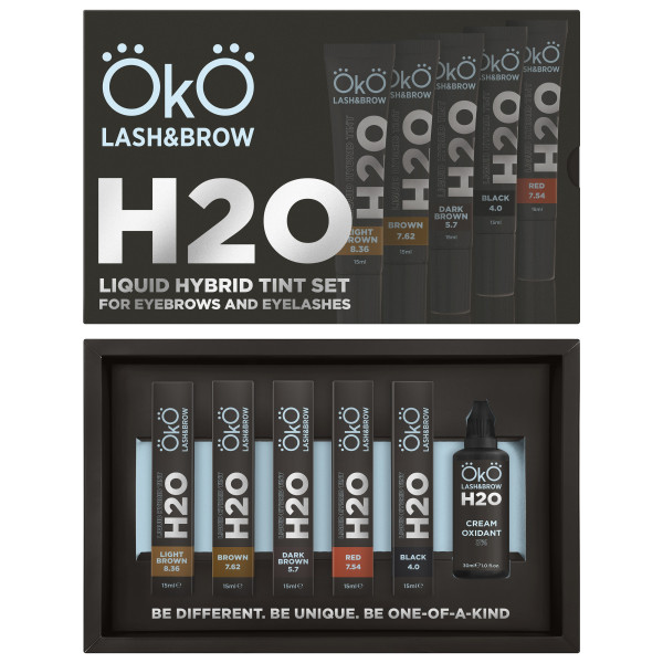 Набор краски для бровей и ресниц OKO Liquid Hybrid Tint SET H2O с окислителем