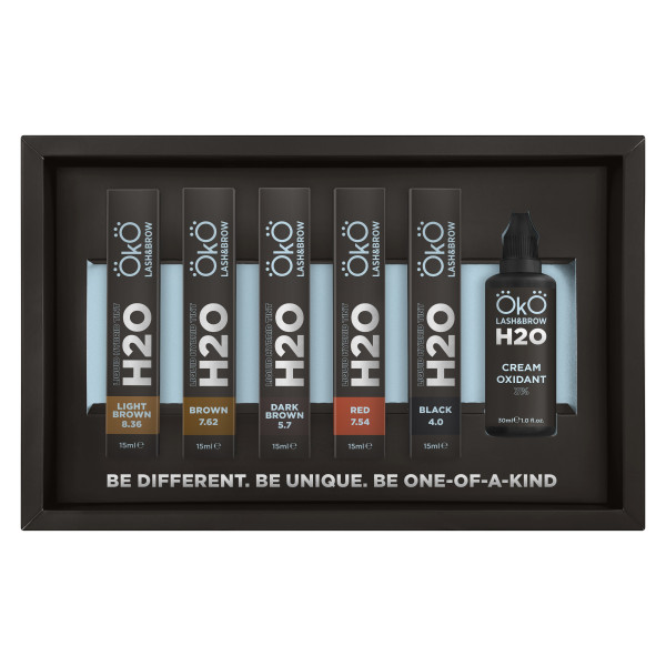 Набор краски для бровей и ресниц OKO Liquid Hybrid Tint SET H2O с окислителем