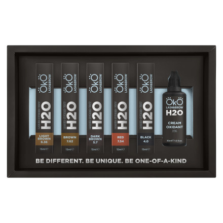 Набор краски для бровей и ресниц OKO Liquid Hybrid Tint SET H2O с окислителем