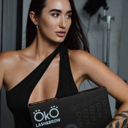 Набор краски для бровей и ресниц OKO Liquid Hybrid Tint SET H2O с окислителем