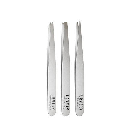 Набор серебряных пинцетов Lovely Brows (3 шт)