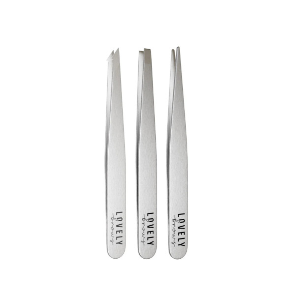 Набор серебряных пинцетов Lovely Brows (3 шт)