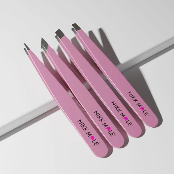 Eyebrow tweezers Nikk Mole straight (pink)