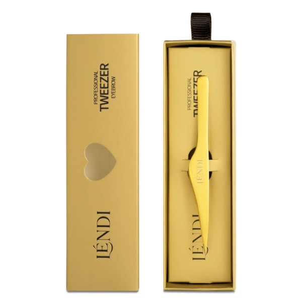 Пинцет для бровей точечный Lendi Golden Spark Point (Золотая Искра)