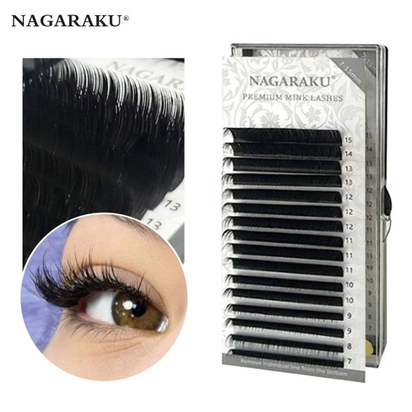 Eyelashes Nagaraku Mix N, 0.10, 7-15 mm