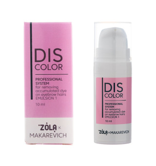 Professional system for removing accumulated dye on eyebrow hairs ZOLA x Makarevich DISCOLOR Em. 1