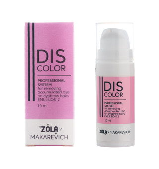 Professional system for removing accumulated dye on eyebrow hairs ZOLA x Makarevich DISCOLOR Em. 2
