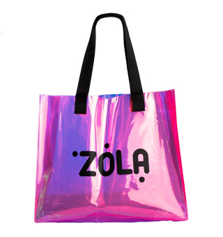 Pink holographic shopper bag ZOLA