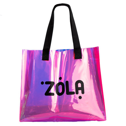 Różowa holograficzna torba shopper ZOLA