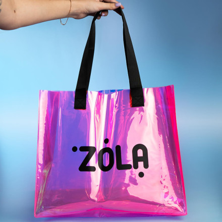 Różowa holograficzna torba shopper ZOLA