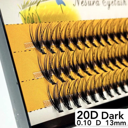 Вії Nesura 20D, вигин D, довжина 13 мм, товщина 0,10 (dark)