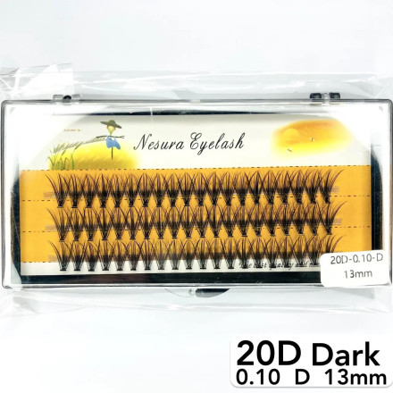 Вії Nesura 20D, вигин D, довжина 13 мм, товщина 0,10 (dark)