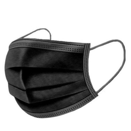 Black three-layer masks, 50 pcs/pack
