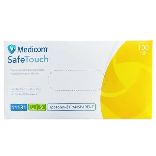 Medicom vinyl gloves, size L (100 pcs/pack)
