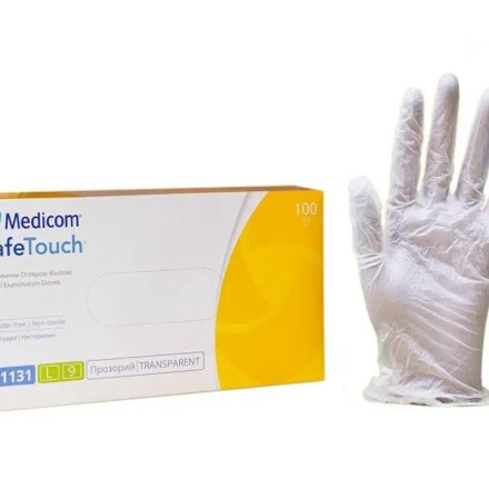 Medicom vinyl gloves, size L (100 pcs/pack)