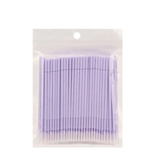 Long Head Microbrushes in a Pack, soft purple (100 pcs)