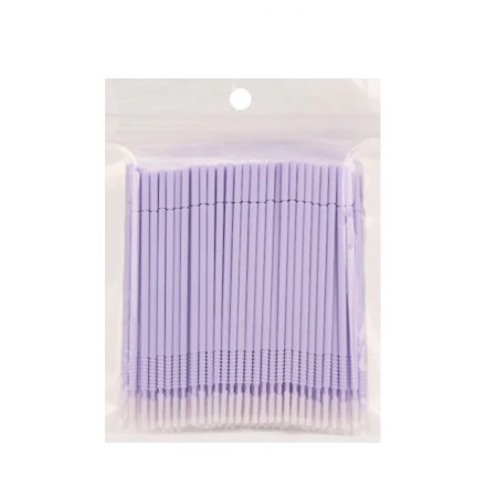 Long Head Microbrushes in a Pack, soft purple (100 pcs)