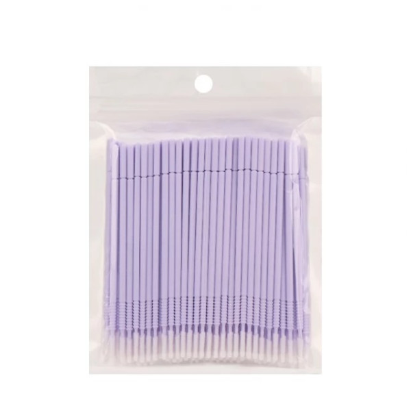 Long Head Microbrushes in a Pack, soft purple (100 pcs)