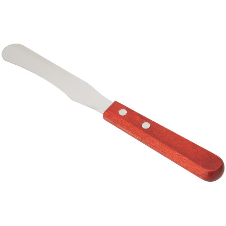 Metal depilation shaped spatula with wooden handle Lidan 22 cm