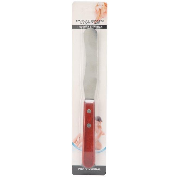 Metal depilation shaped spatula with wooden handle Lidan 22 cm