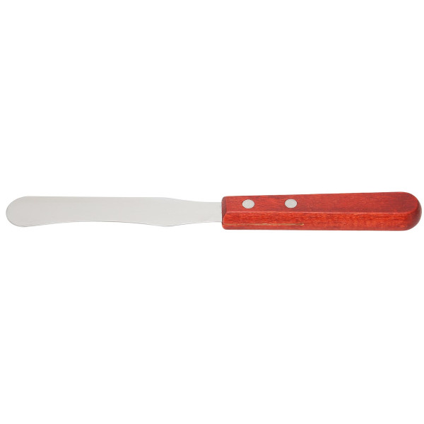 Metal depilation shaped spatula with wooden handle Lidan 22 cm