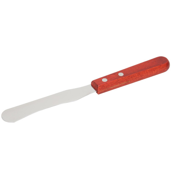 Metal depilation shaped spatula with wooden handle Lidan 22 cm