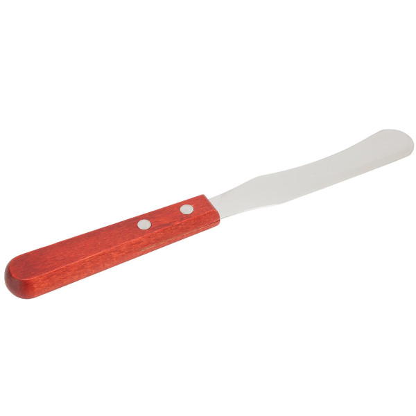 Metal depilation shaped spatula with wooden handle Lidan 22 cm