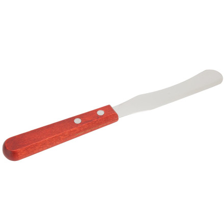 Metal depilation shaped spatula with wooden handle Lidan 22 cm